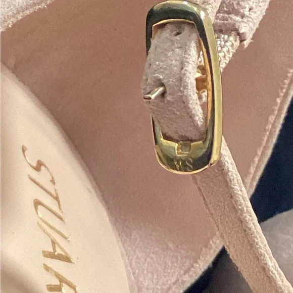 Stuart Weitzman “Nudest II” in Blush Pink Suede Ankle-Strap, Summer Heels 8 - Picture 9 of 9